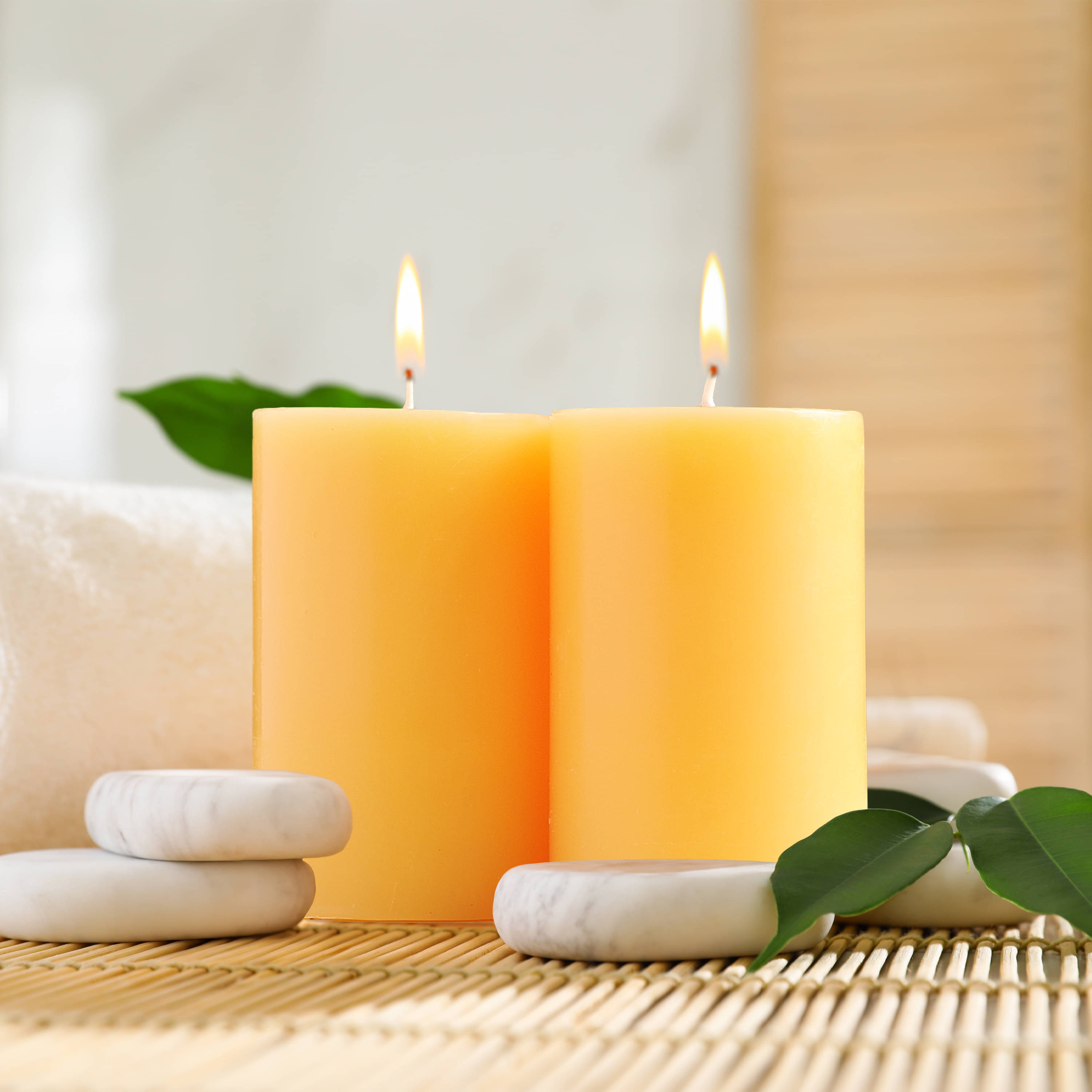     			Iris Home Fragrances Yellow Mango Pillar Candle 7.6 cm ( Pack of 2 )