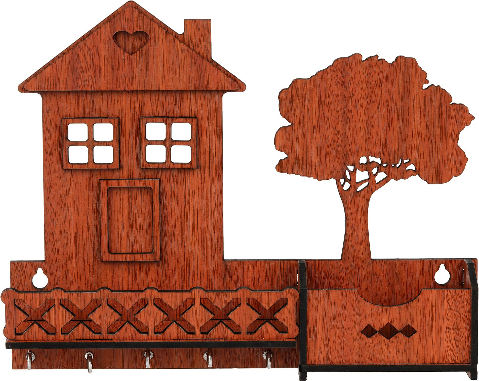 JaipurCrafts Brown Wood Key Holder - Pack of 1