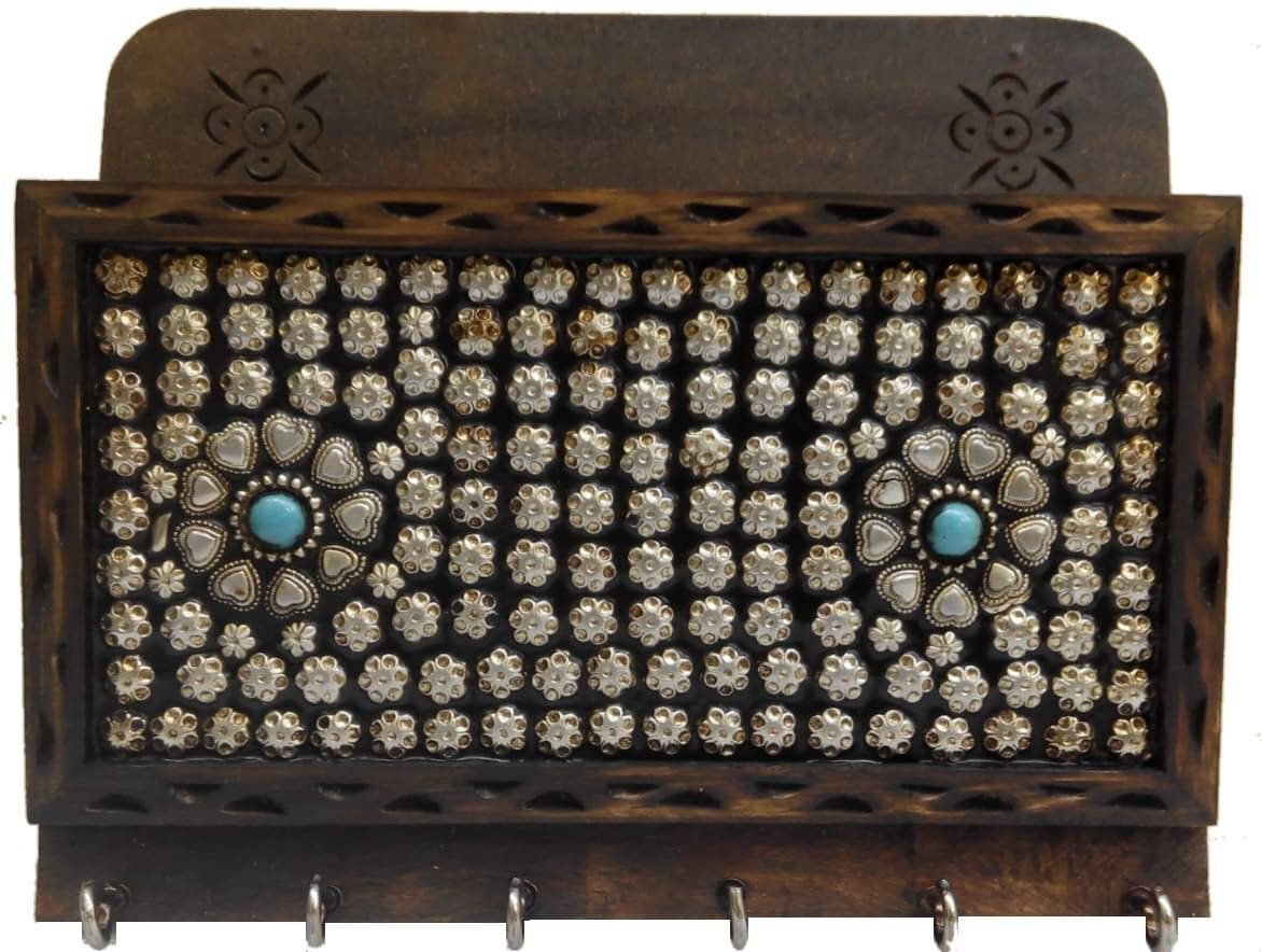 JaipurCrafts Brown Wood Key Holder - Pack of 1     			JaipurCrafts Brown Wood Key Holder - Pack of 1