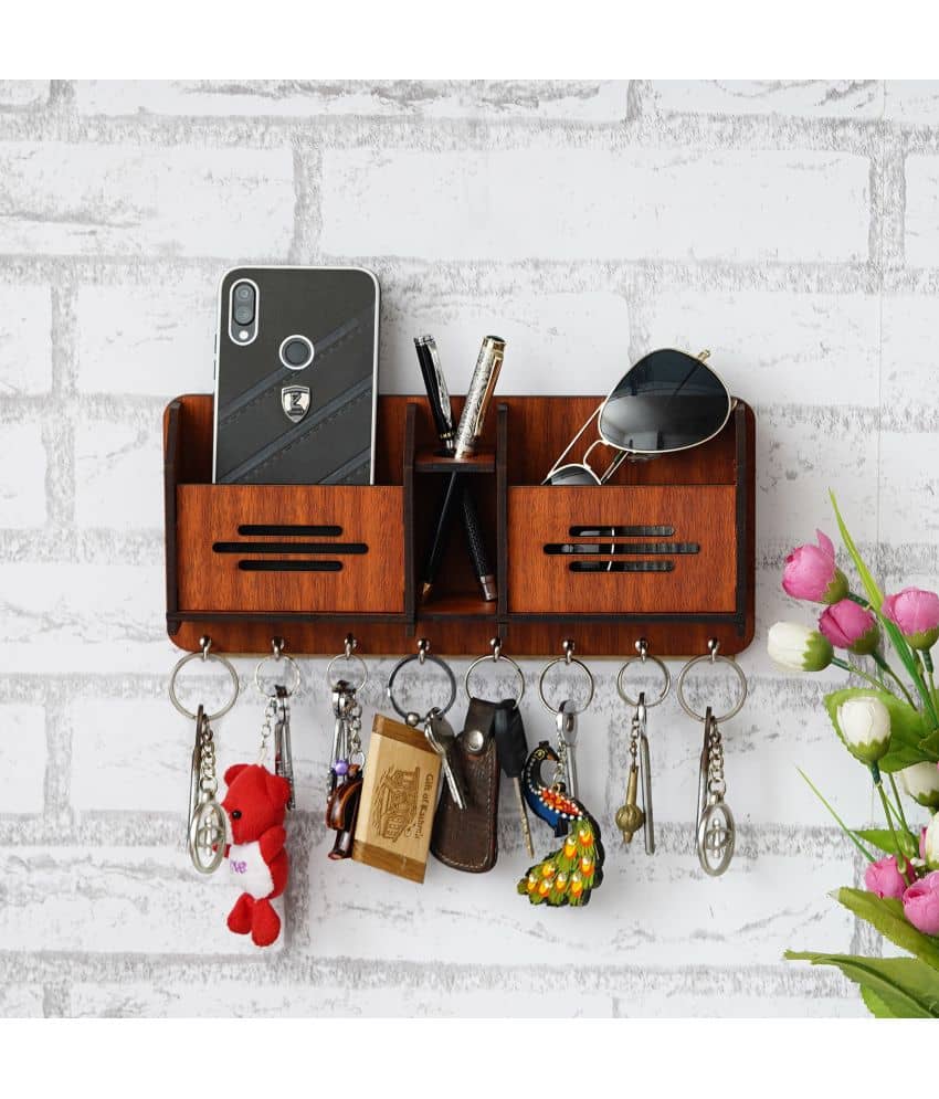JaipurCrafts Brown Wood Key Holder - Pack of 1
