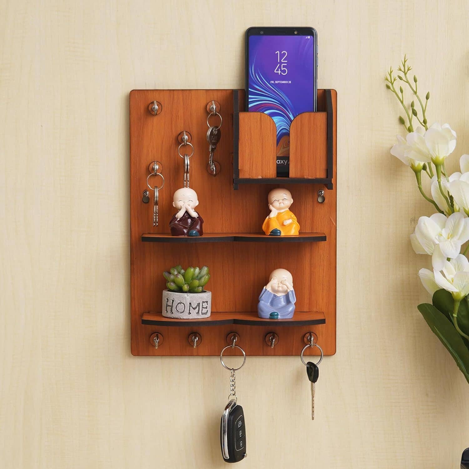 JaipurCrafts Brown Wood Key Holder - Pack of 1