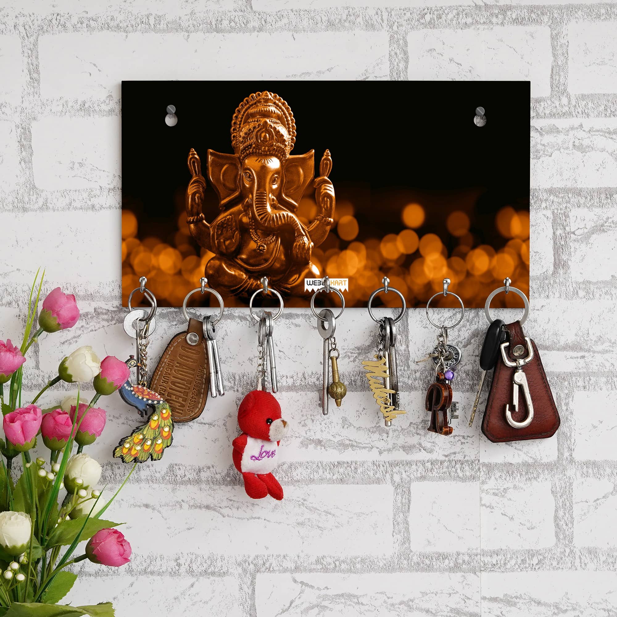 JaipurCrafts Multicolour Wood Key Holder - Pack of 1