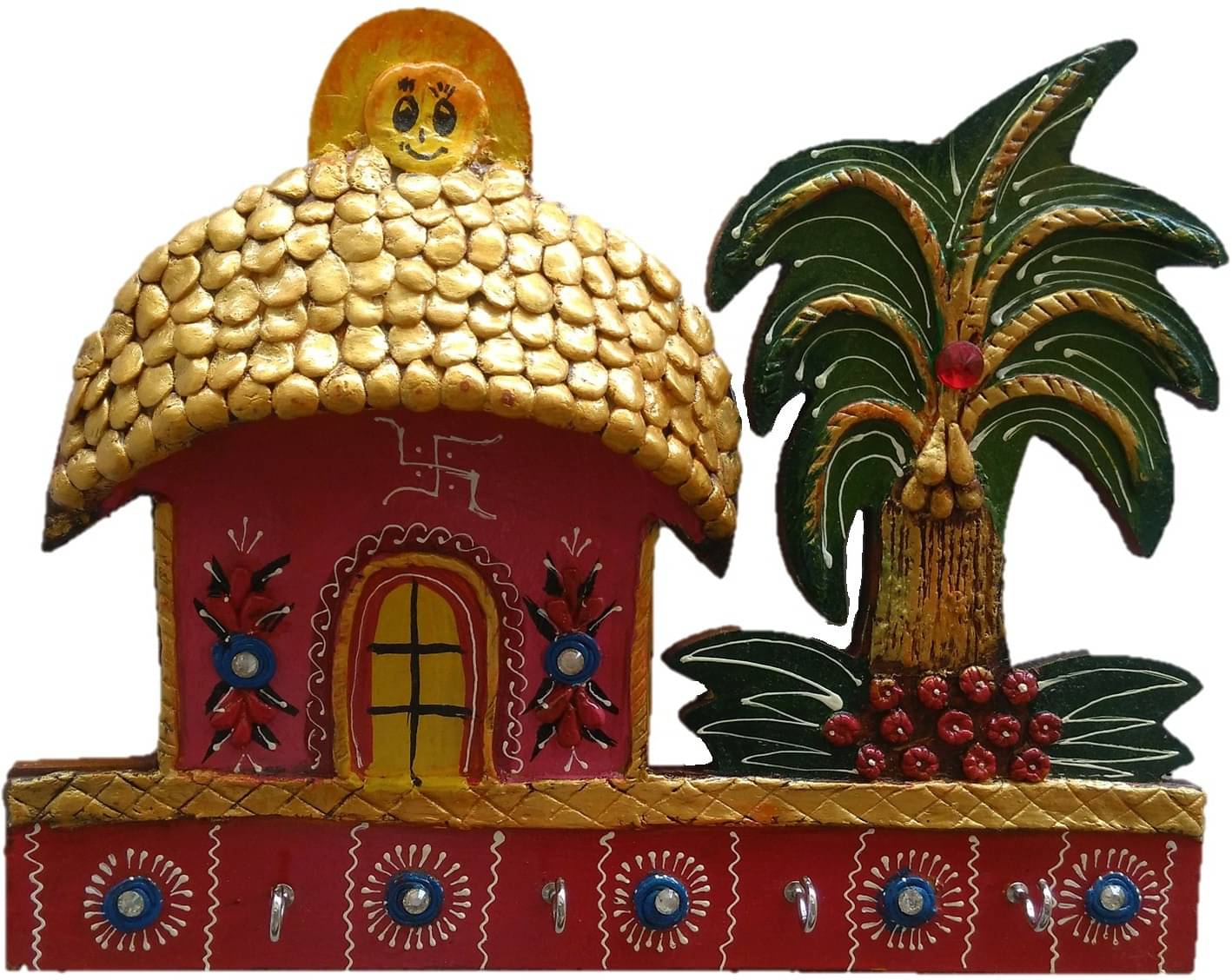     			JaipurCrafts Multicolour Wood Key Holder - Pack of 1