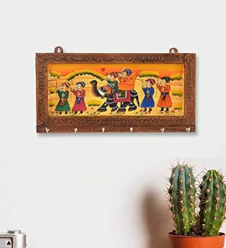 JaipurCrafts Multicolour Wood Key Holder - Pack of 1     			JaipurCrafts Multicolour Wood Key Holder - Pack of 1