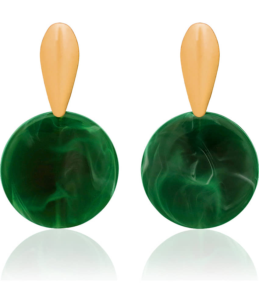 LUV FASHION Green Chandelier Earrings ( Pack of 1 ) - Earrings | Buy online on ZillyBuy