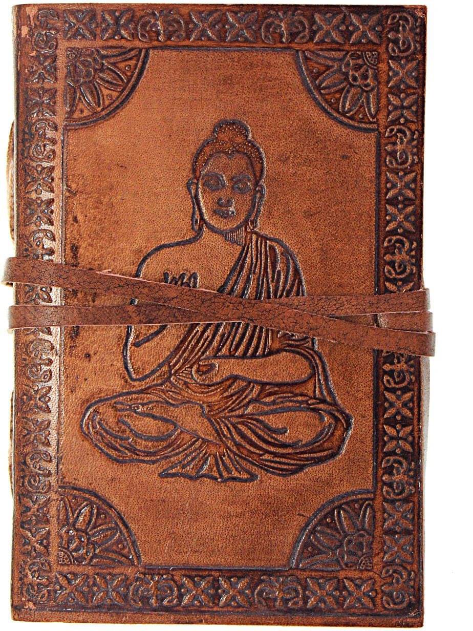     			Leather Buddha Embossed A6 Diary Unruled 144 Pages (Golden)