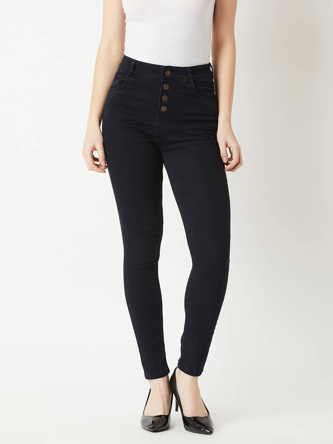 Miss Chase - Black Denim Skinny Fit Women's Jeans ( Pack of 1 ) - Jeans | Buy online on ZillyBuy