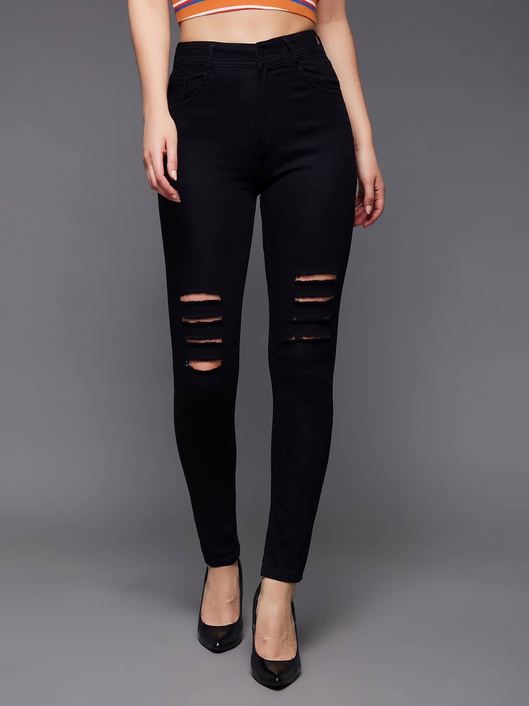 Miss Chase - Black Denim Slim Fit Women's Jeans ( Pack of 1 ) - Jeans | Buy online on ZillyBuy