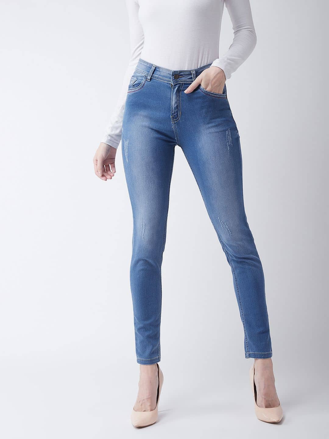 Miss Chase - Blue Denim Skinny Fit Women's Jeans ( Pack of 1 ) - Jeans | Buy online on ZillyBuy