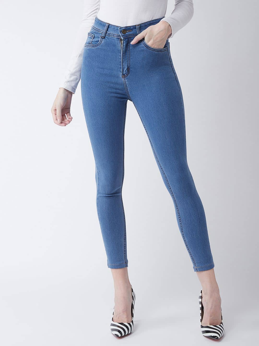 Miss Chase - Blue Denim Skinny Fit Women's Jeans ( Pack of 1 ) - Jeans | Buy online on ZillyBuy