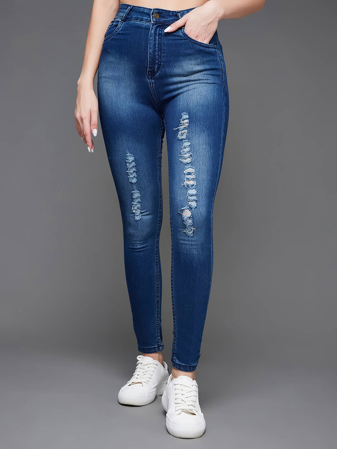 Miss Chase - Blue Denim Skinny Fit Women's Jeans ( Pack of 1 ) - Jeans | Buy online on ZillyBuy