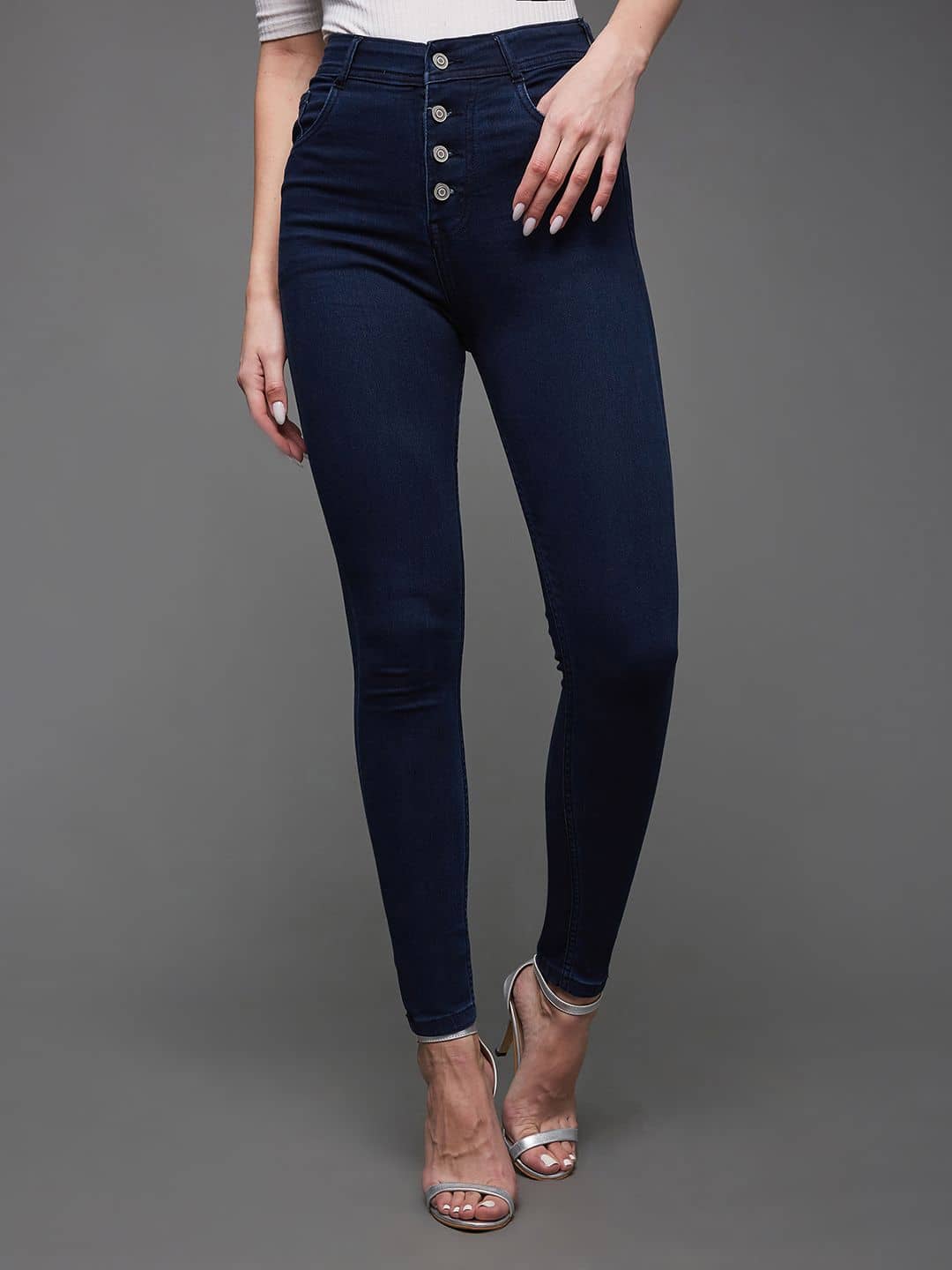 Miss Chase - Navy Blue Denim Skinny Fit Women's Jeans ( Pack of 1 ) - Jeans | Buy online on ZillyBuy