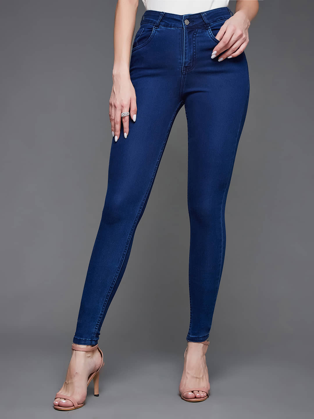 Miss Chase - Navy Blue Denim Skinny Fit Women's Jeans ( Pack of 1 ) - Jeans | Buy online on ZillyBuy