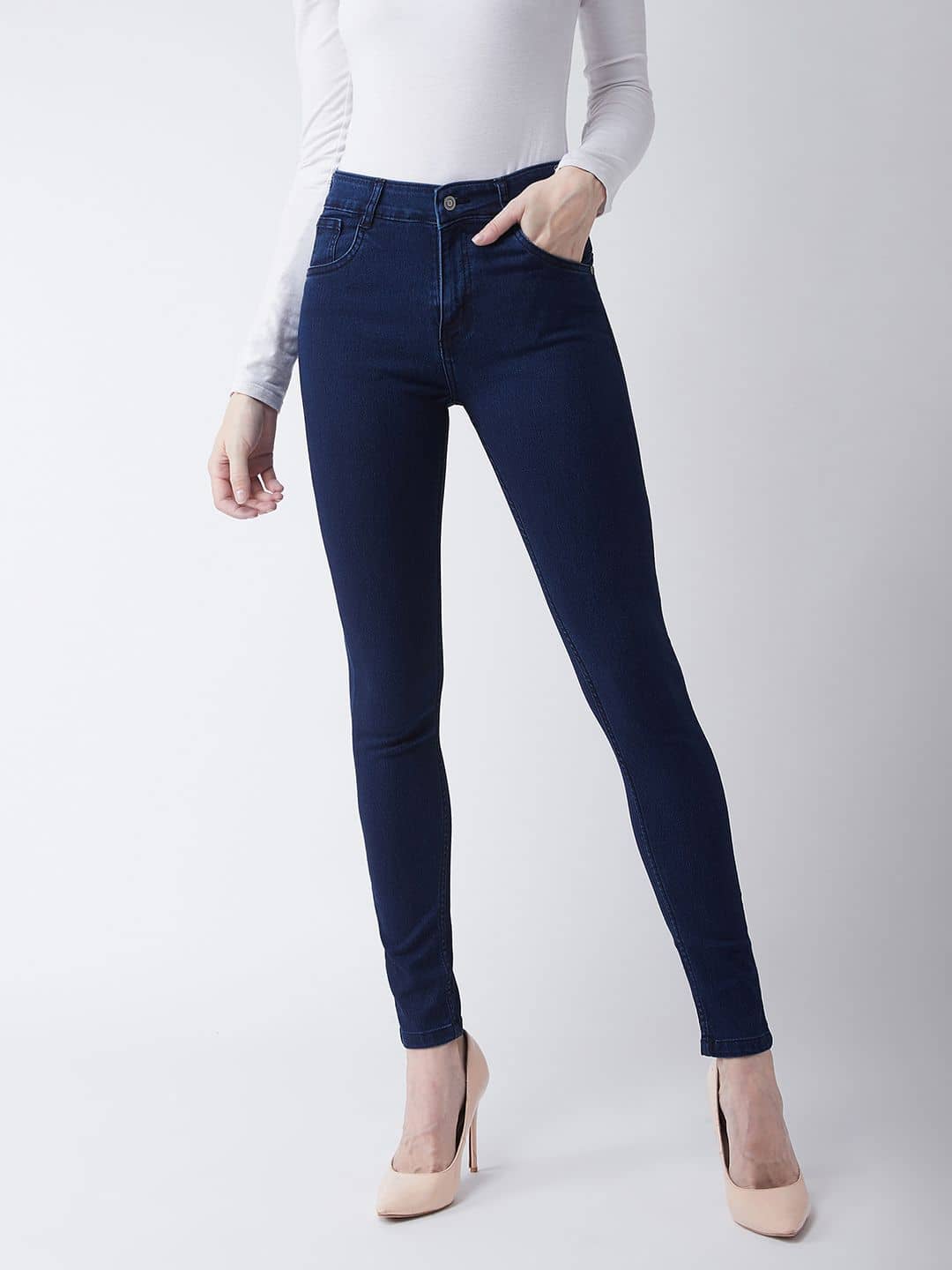 Miss Chase - Navy Blue Denim Skinny Fit Women's Jeans ( Pack of 1 ) - Jeans | Buy online on ZillyBuy