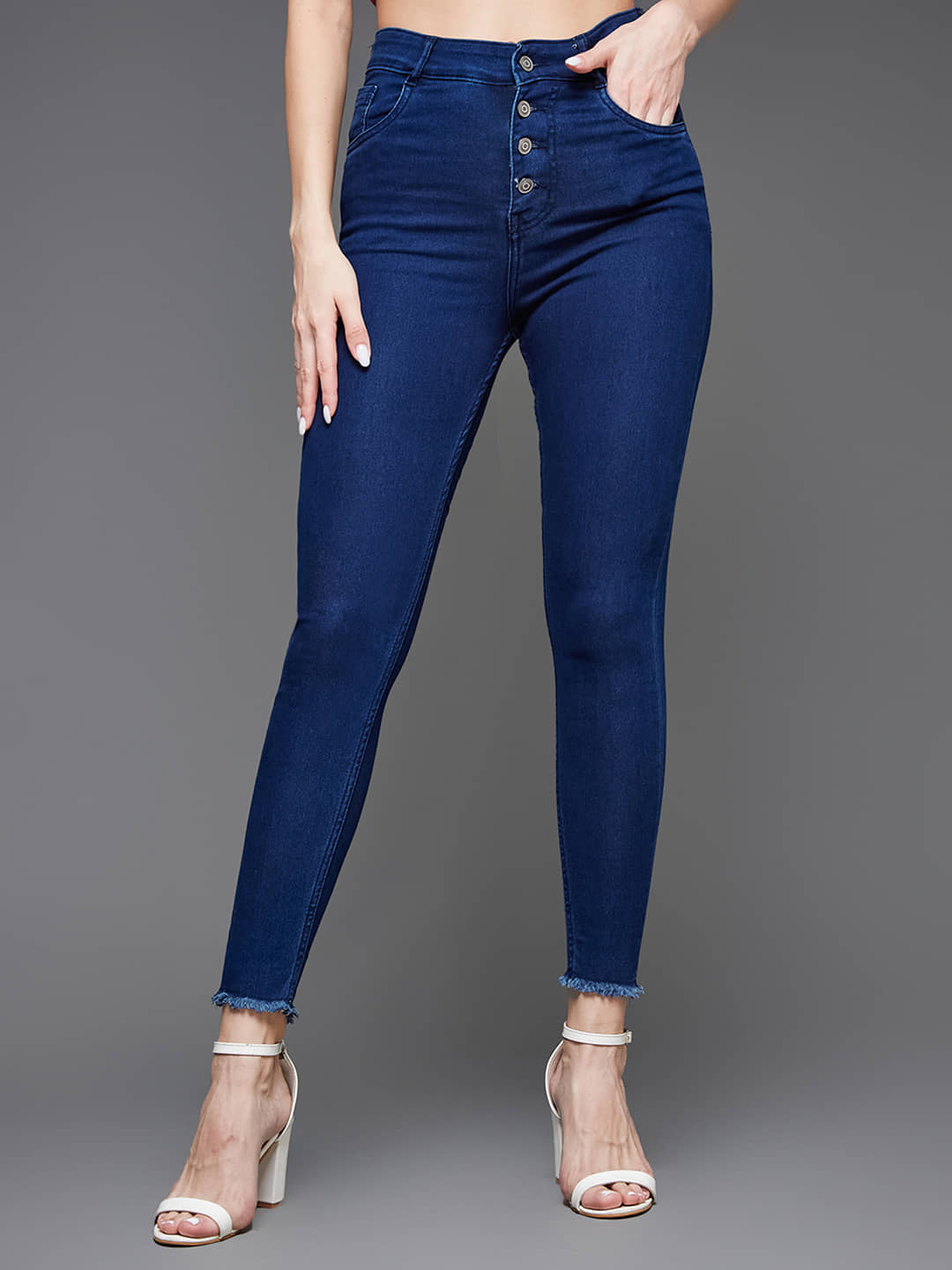 Miss Chase - Navy Blue Denim Skinny Fit Women's Jeans ( Pack of 1 ) - Jeans | Buy online on ZillyBuy
