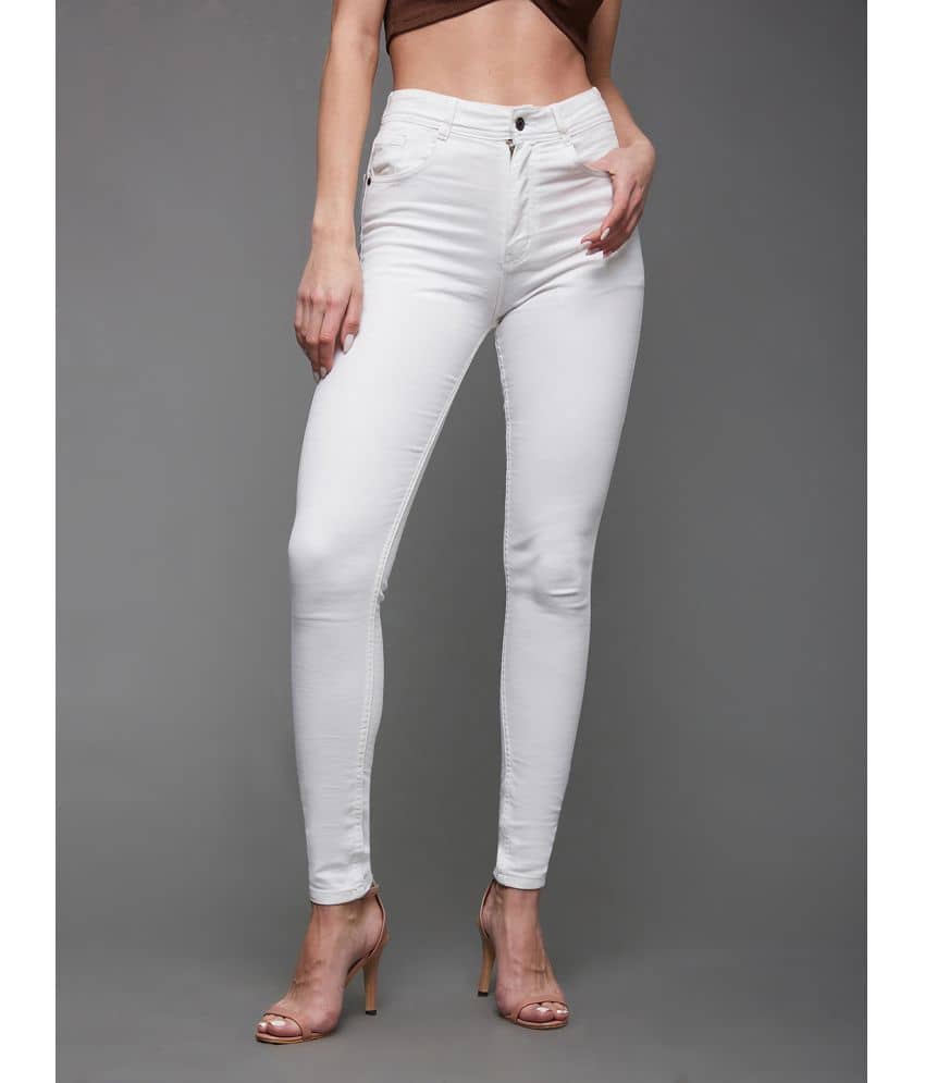 Miss Chase - White Denim Skinny Fit Women's Jeans ( Pack of 1 ) - Jeans | Buy online on ZillyBuy
