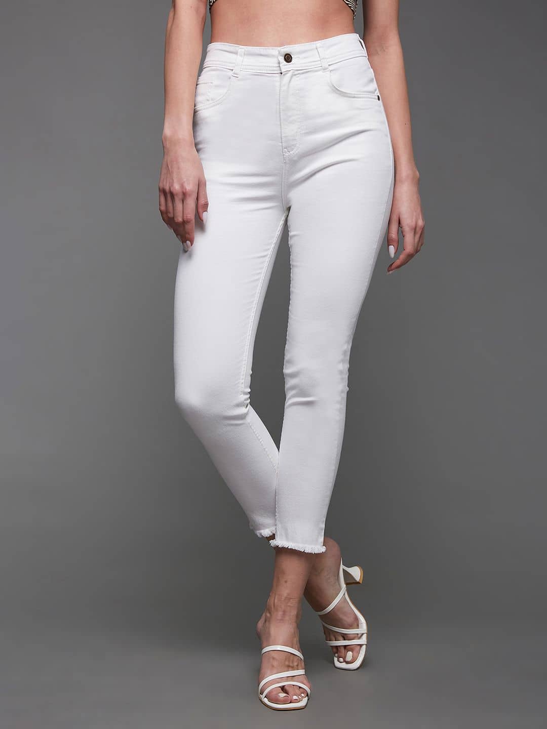Miss Chase - White Denim Skinny Fit Women's Jeans ( Pack of 1 ) - Jeans | Buy online on ZillyBuy
