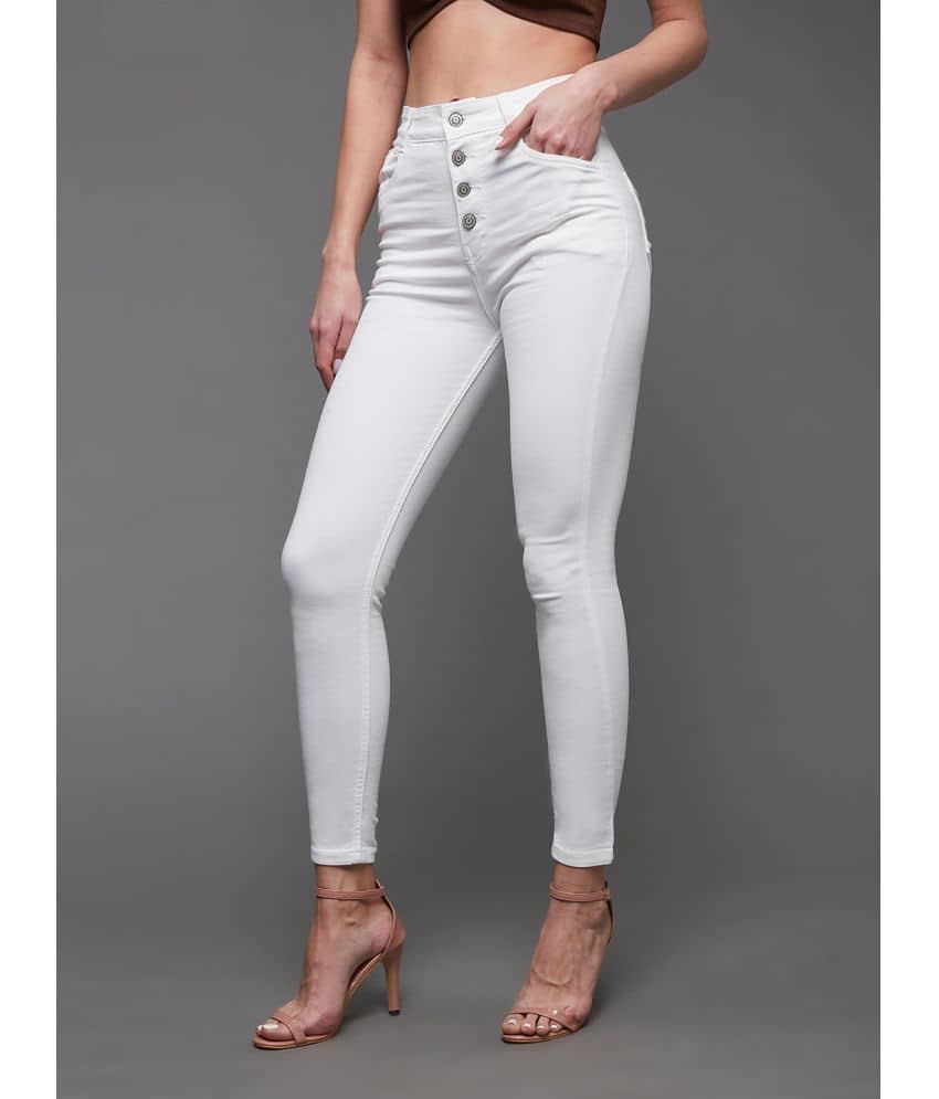 Miss Chase - White Denim Skinny Fit Women's Jeans ( Pack of 1 ) - Jeans | Buy online on ZillyBuy