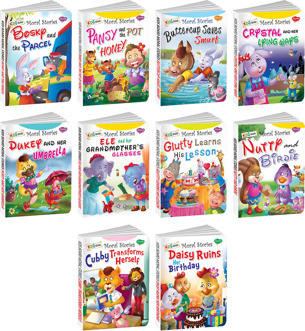 My First Set of Kids Board Moral Stories | Pack of 10 Board Books for kids My First Set of Kids Board Moral Stories | Pack of 10 Board Books for kids