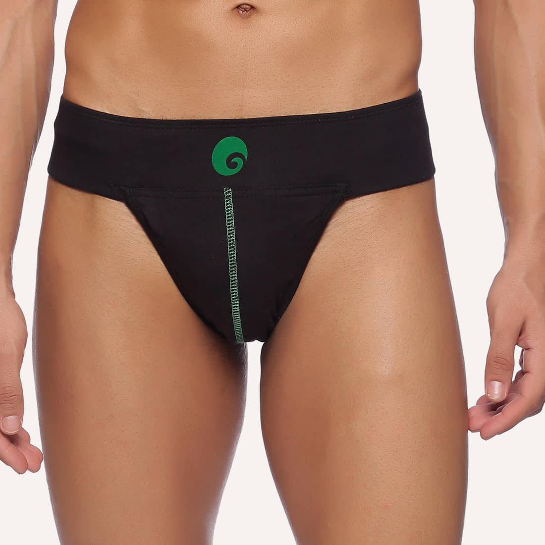 Omtex Pack of 1 Cotton Blend Thongs For Men's ( Black )