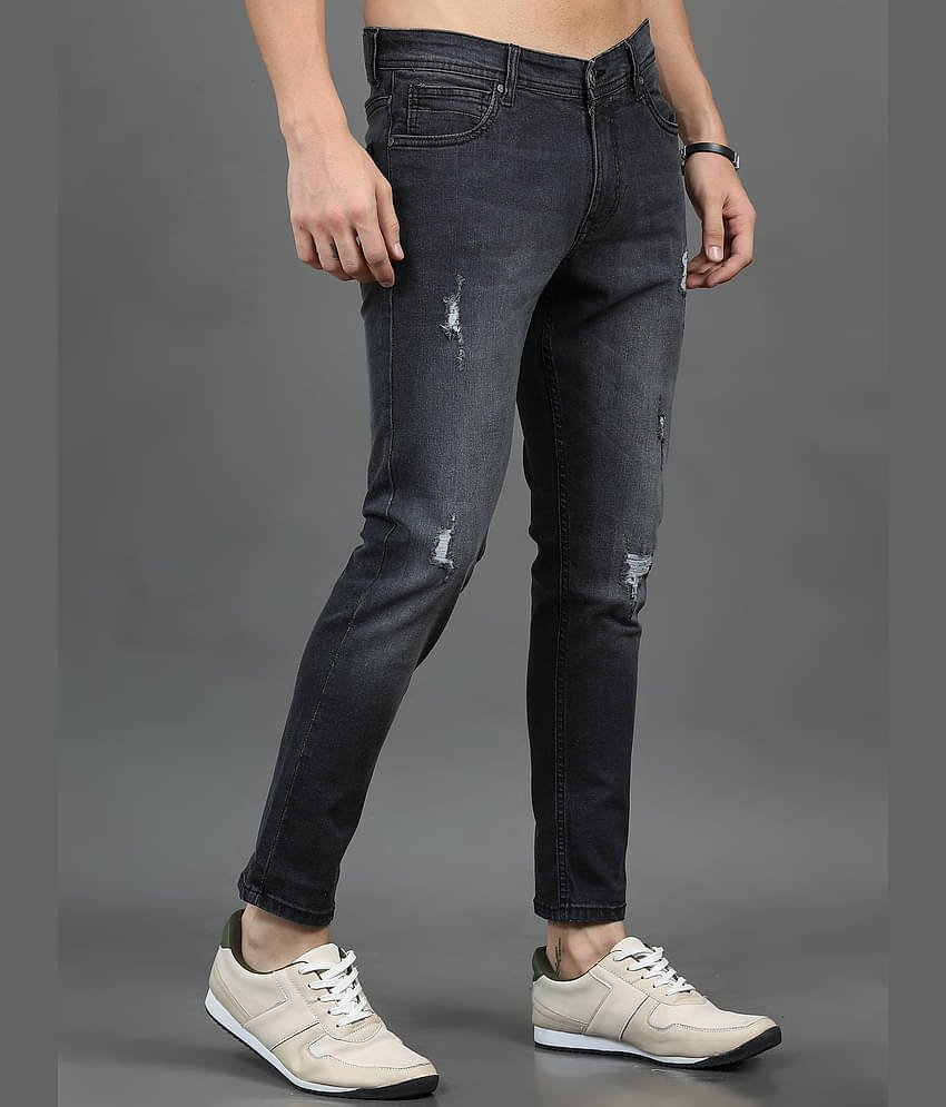 Paul Street Slim Fit Distressed Men's Jeans - Light Grey ( Pack of 1 )