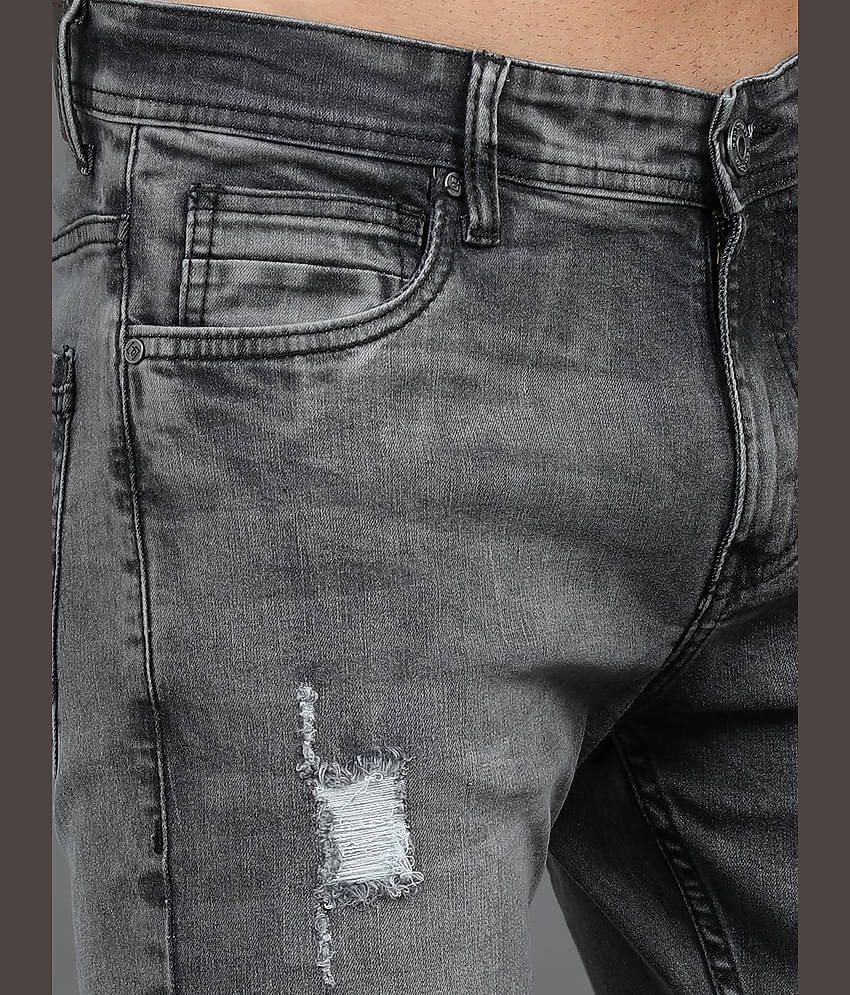 Paul Street Slim Fit Distressed Men's Jeans - Light Grey ( Pack of 1 )