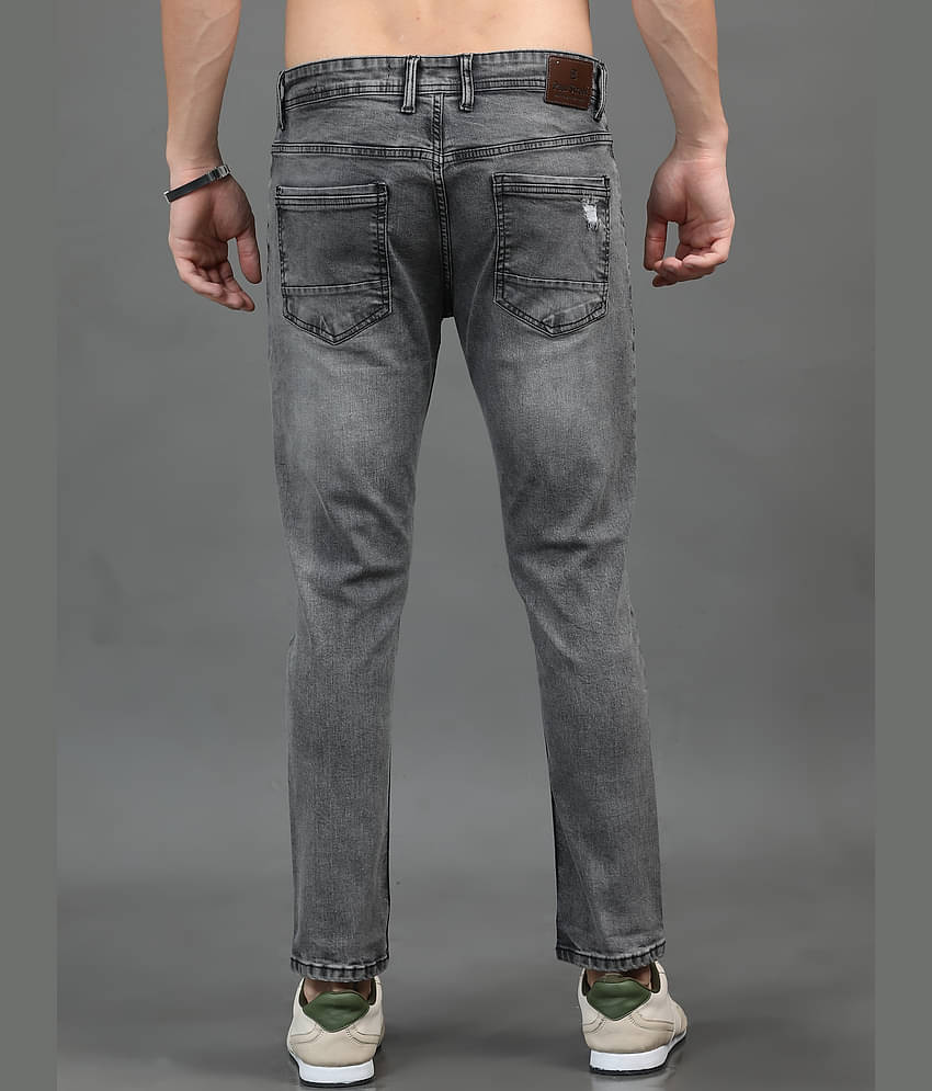 Paul Street Slim Fit Distressed Men's Jeans - Light Grey ( Pack of 1 )