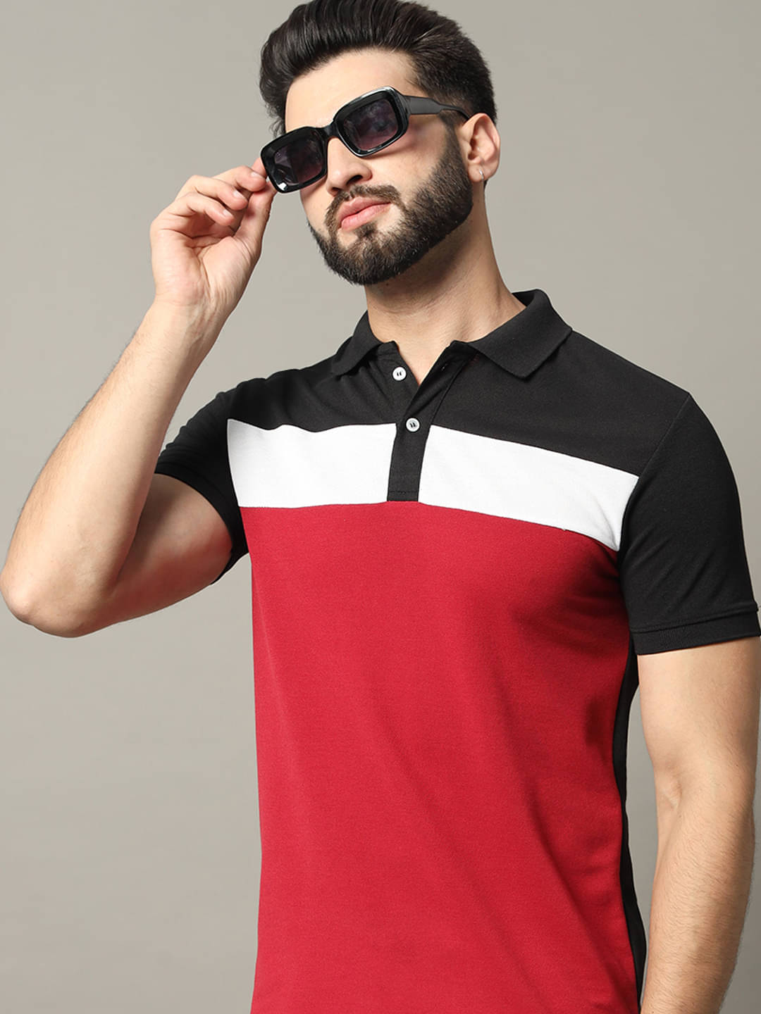 RELANE Pack of 1 Cotton Blend Regular Fit Colorblock Half Sleeves Men's Polo T Shirt ( Maroon ) RELANE Pack of 1 Cotton Blend Regular Fit Colorblock Half Sleeves Men's Polo T Shirt ( Maroon )