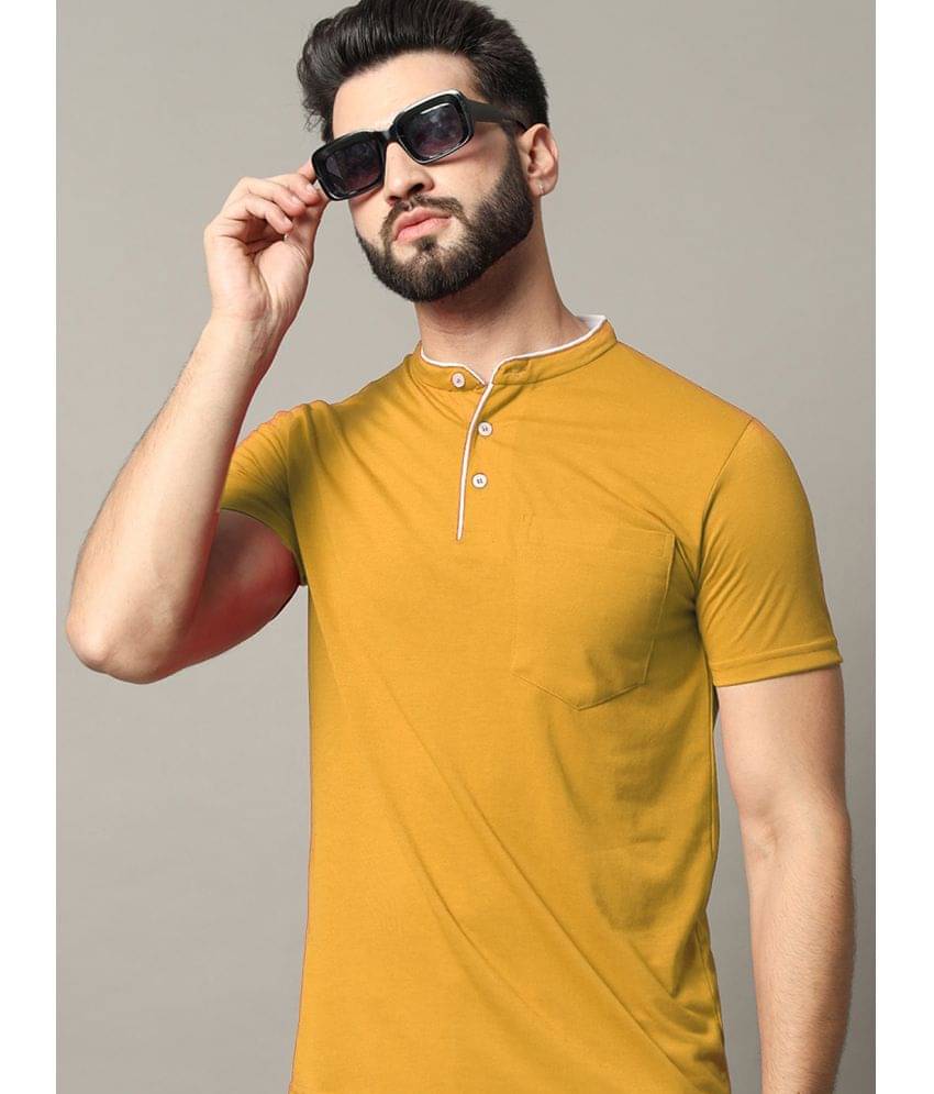 RELANE Pack of 1 Cotton Blend Regular Fit Men's T-Shirt ( Mustard ) RELANE Pack of 1 Cotton Blend Regular Fit Men's T-Shirt ( Mustard )