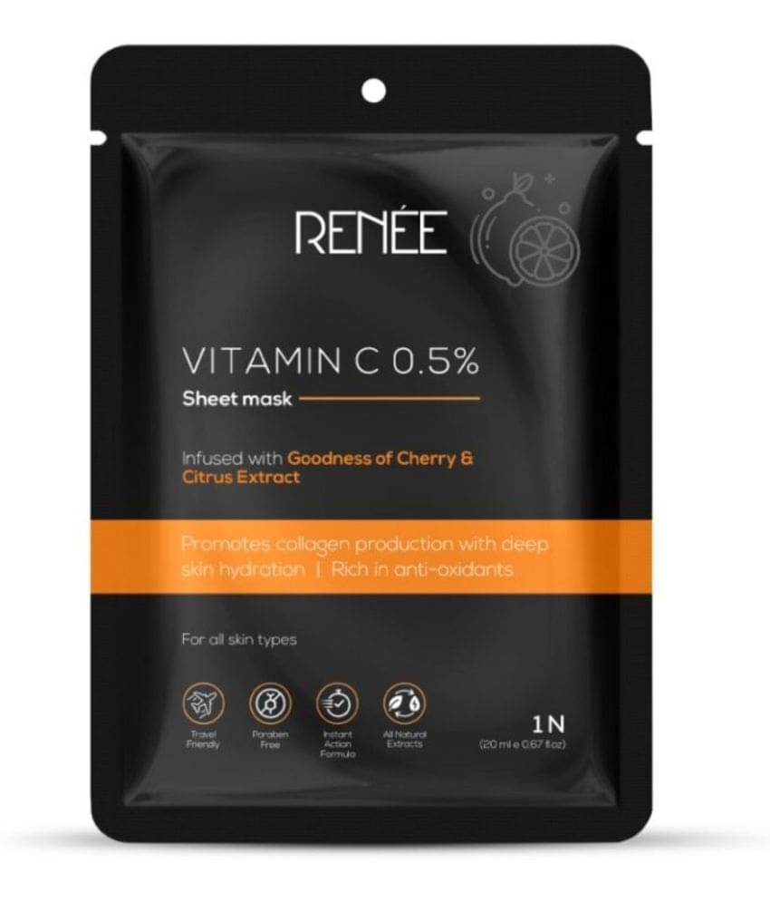 RENEE Vitamin C Sheet Mask, Promotes Collagen Production, Restores Natural Glow RENEE Vitamin C Sheet Mask, Promotes Collagen Production, Restores Natural Glow