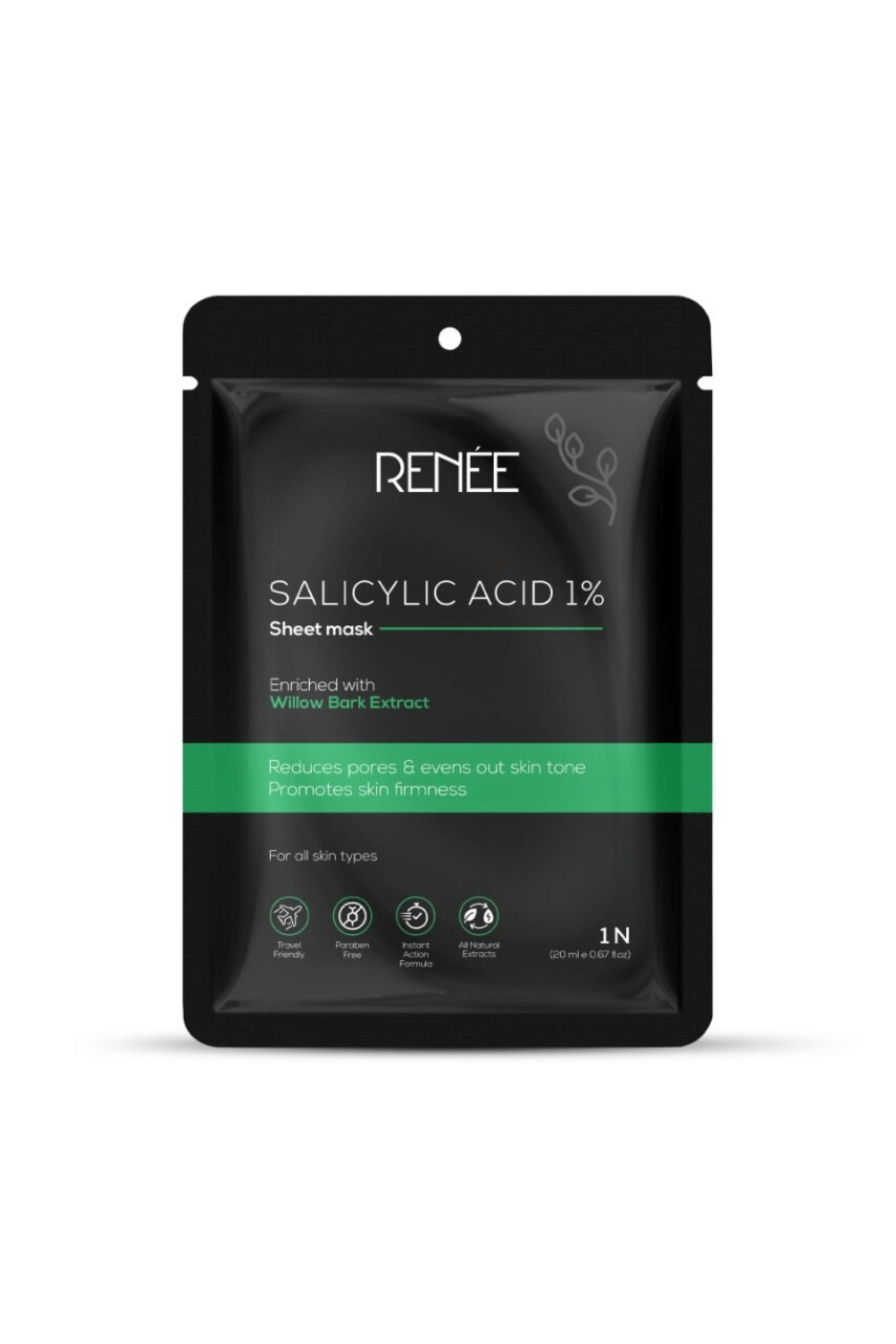 RENEE Salicylic Acid Sheet Mask, Reduces Appearance of Pores, Acne, Marks & Fine Lines RENEE Salicylic Acid Sheet Mask, Reduces Appearance of Pores, Acne, Marks & Fine Lines