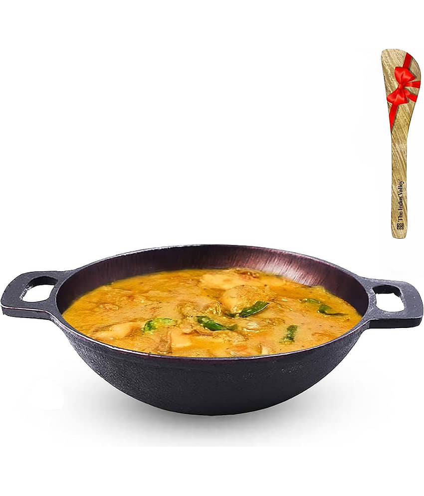 The Indus Valley Cast Iron Non coated Deep Kadhai 7 mm ( 2.5 ) L - Cookware | Buy online on ZillyBuy