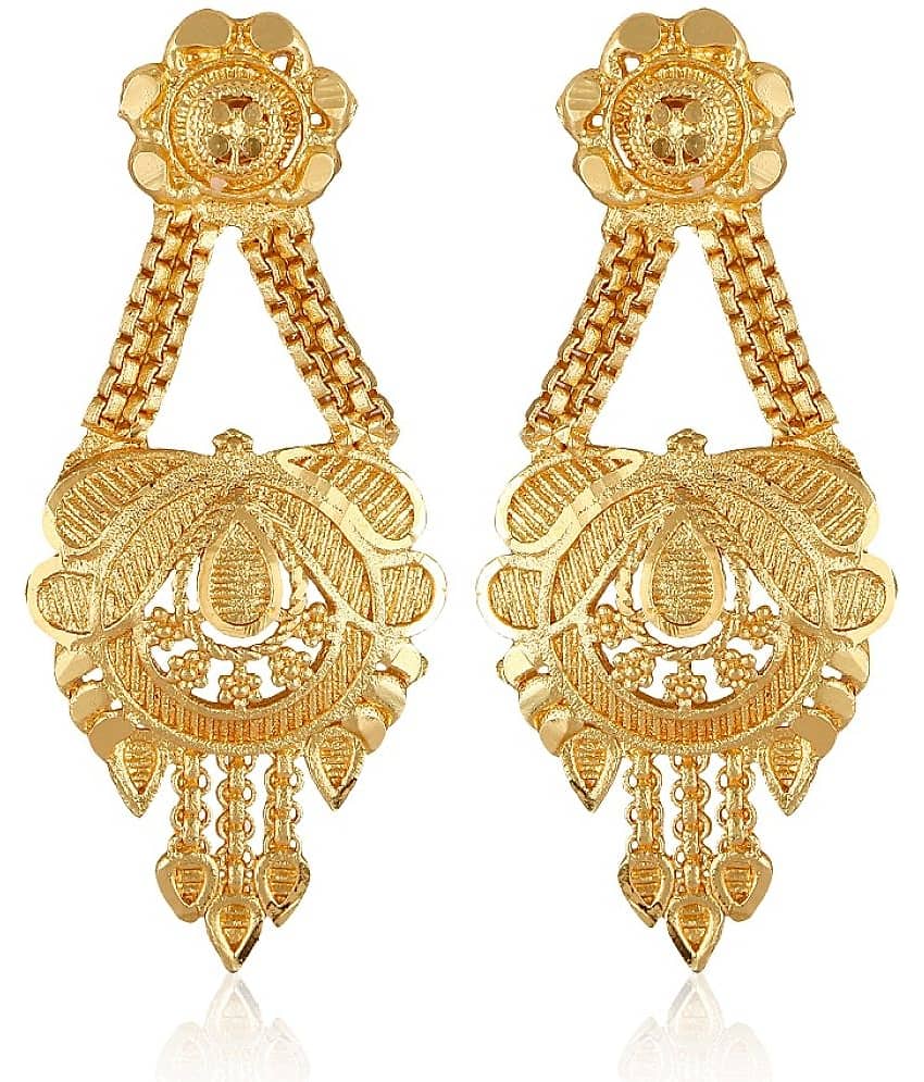 VIVASTRI Golden Drop Earrings ( Pack of 1 ) - Earrings | Buy online on ZillyBuy