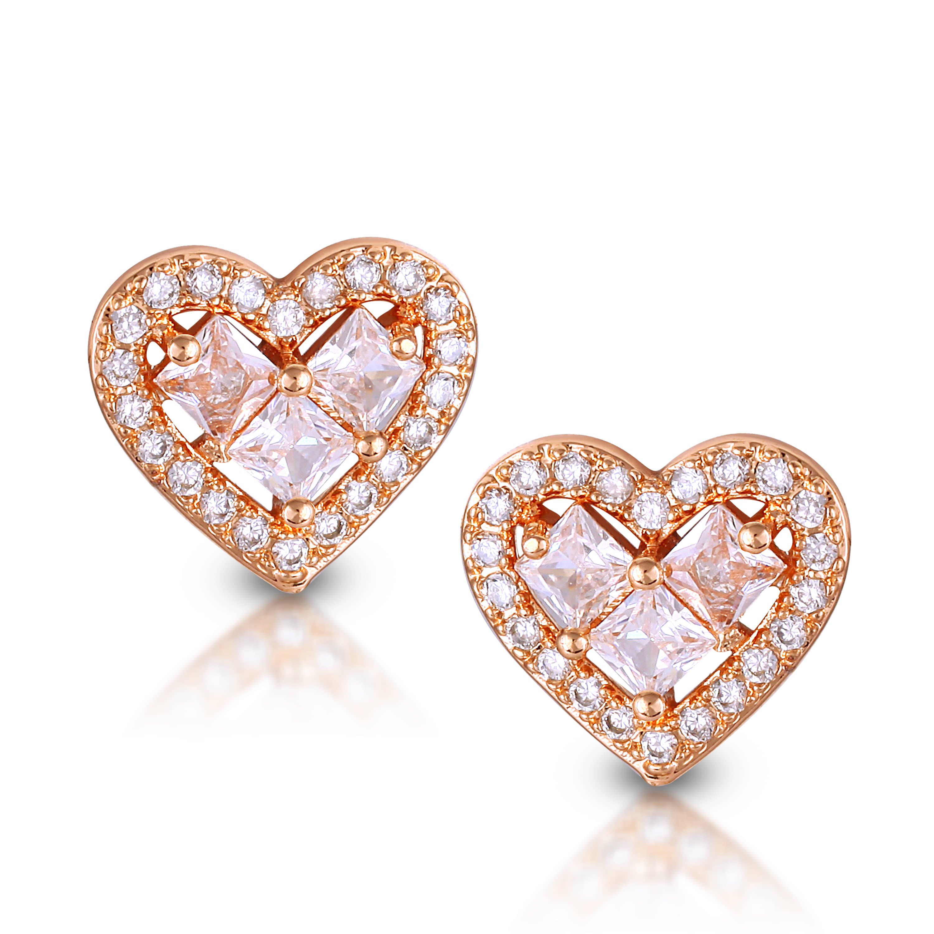 VIVASTRI Rose Gold Stud Earrings ( Pack of 1 ) - Earrings | Buy online on ZillyBuy