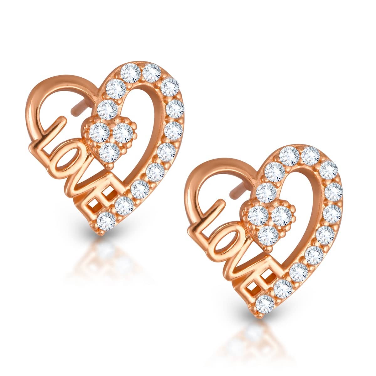 VIVASTRI Rose Gold Stud Earrings ( Pack of 1 ) - Earrings | Buy online on ZillyBuy