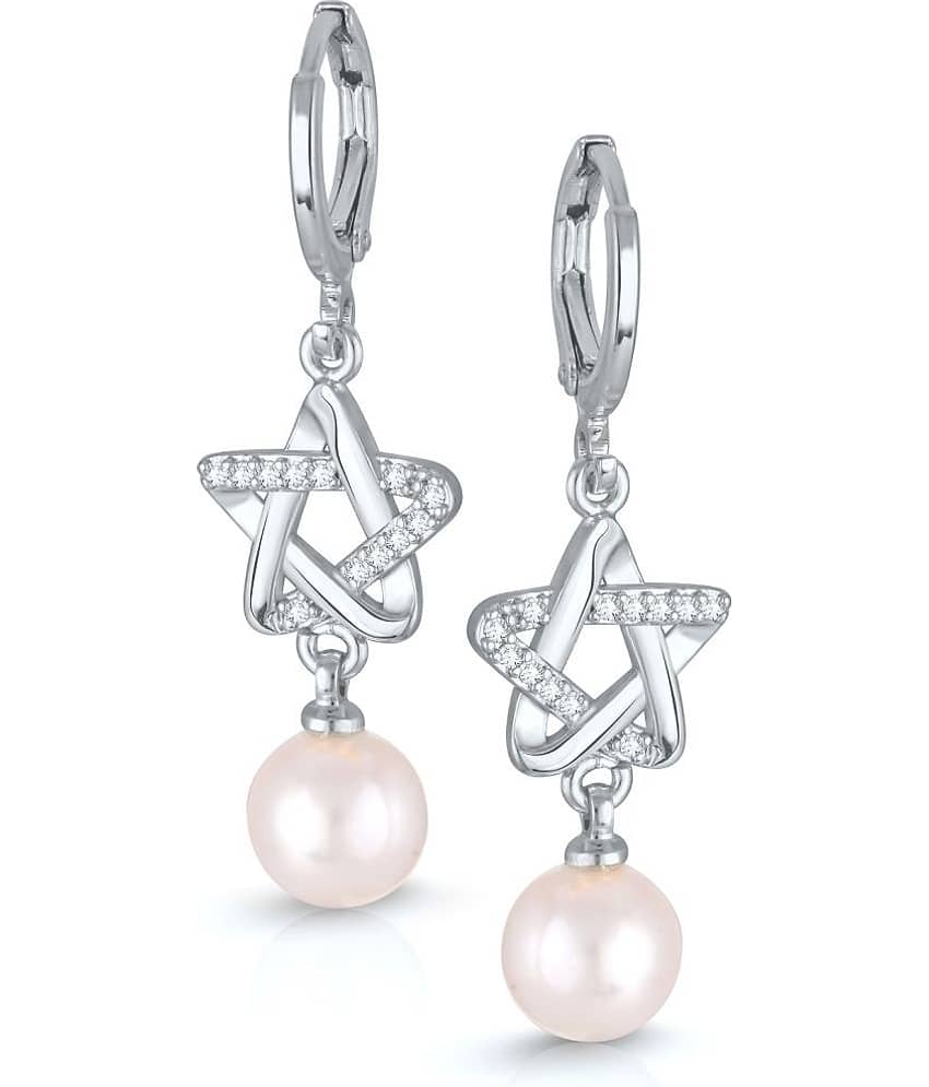 VIVASTRI Silver Drop Earrings ( Pack of 1 ) - Earrings | Buy online on ZillyBuy