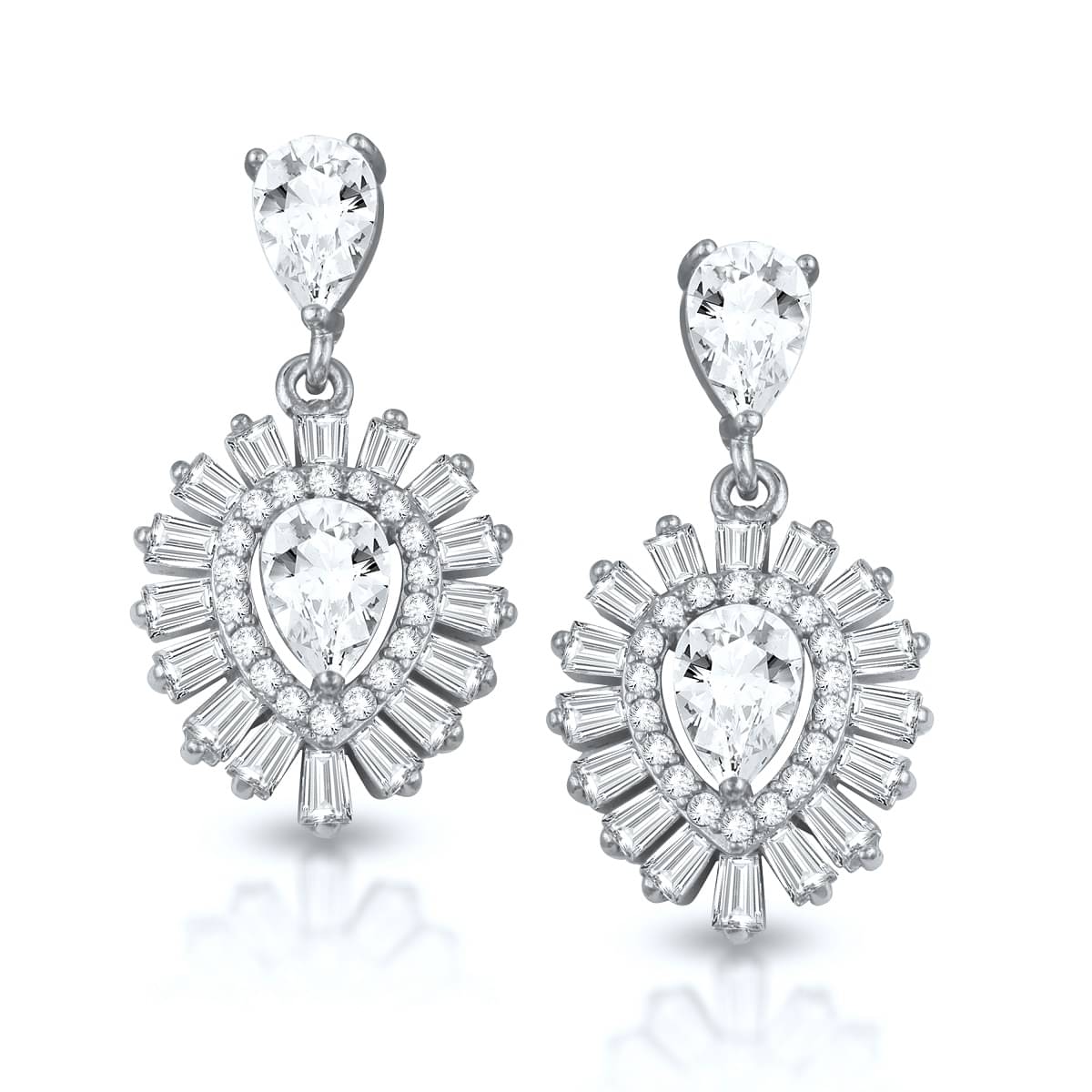     			VIVASTRI Silver Drop Earrings ( Pack of 1 )