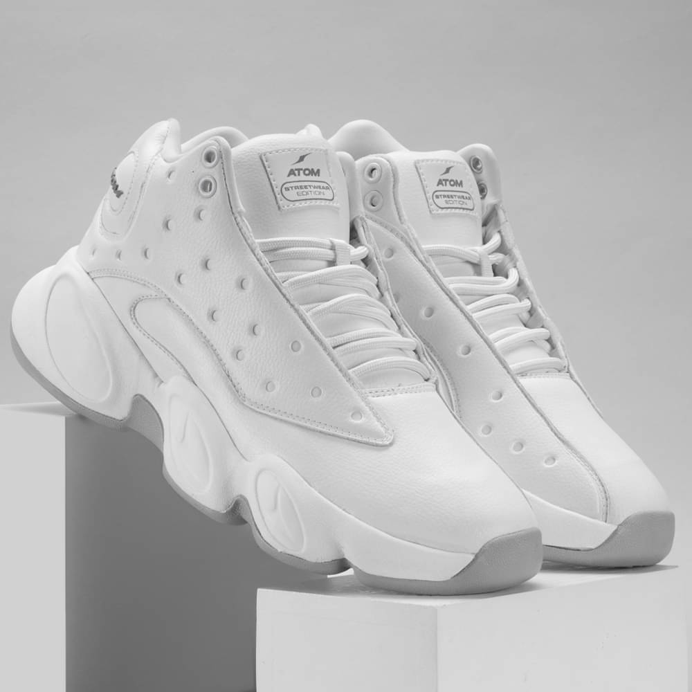     			ATOM Street Swagger White Men's Sneakers