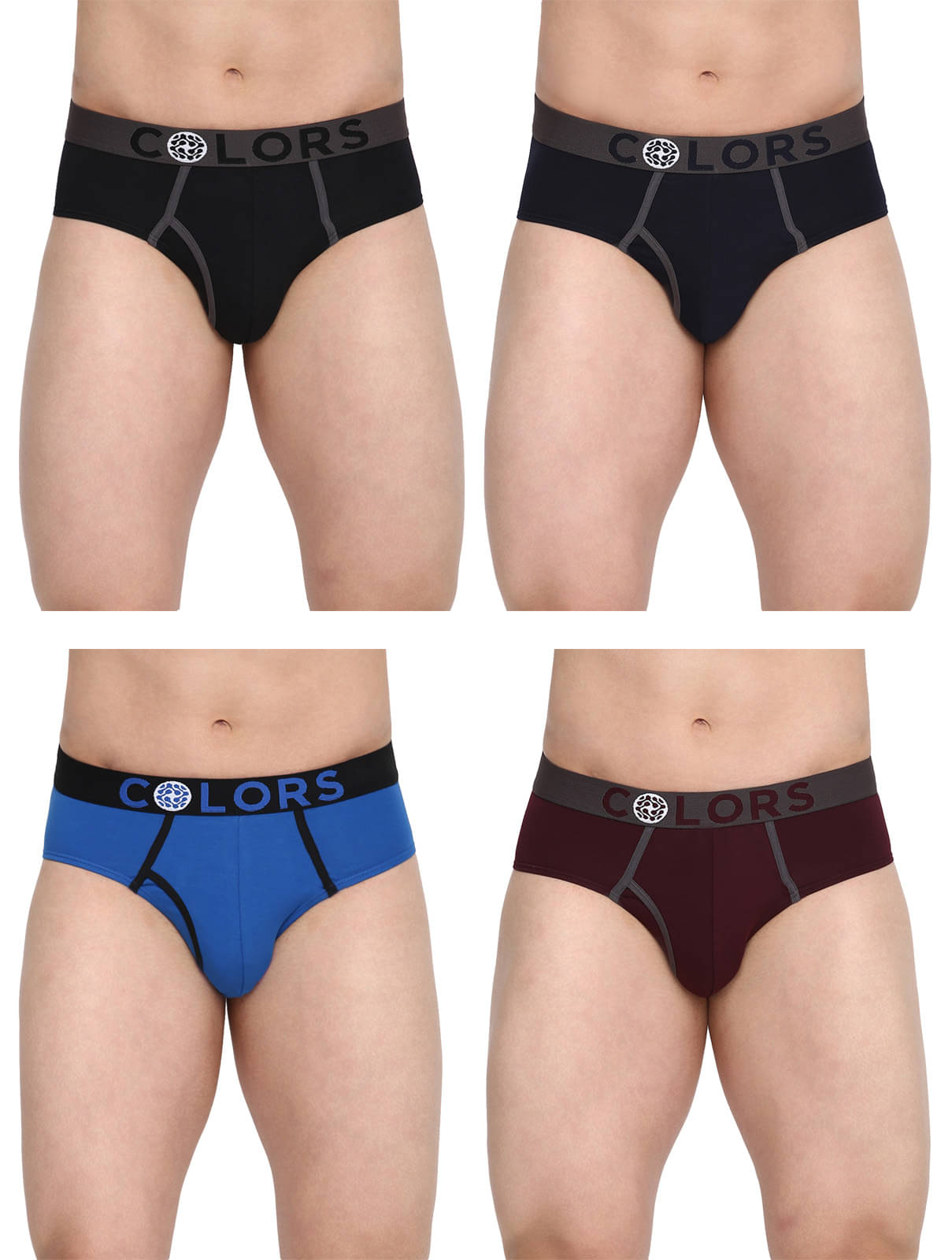     			COLORS by Rupa Frontline Multicolor Cotton Men's Briefs ( Pack of 4 )
