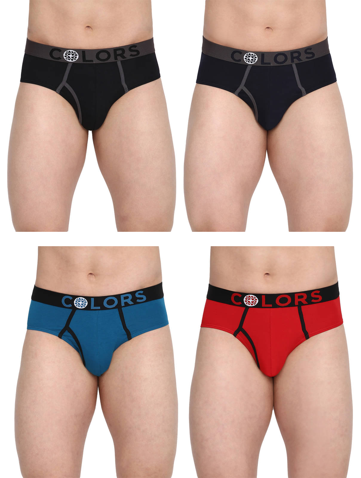     			COLORS by Rupa Frontline Multicolor Cotton Men's Briefs ( Pack of 4 )