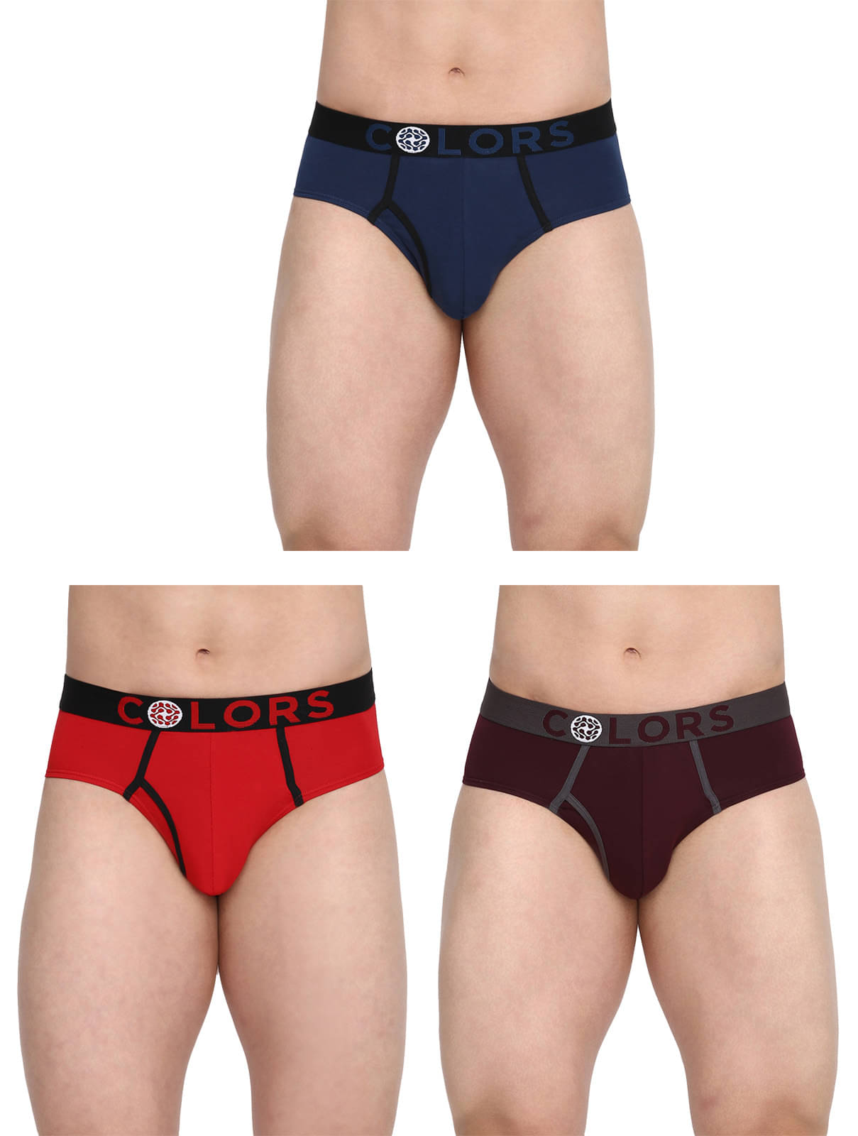     			COLORS by Rupa Frontline Multicolor Cotton Men's Briefs ( Pack of 3 )