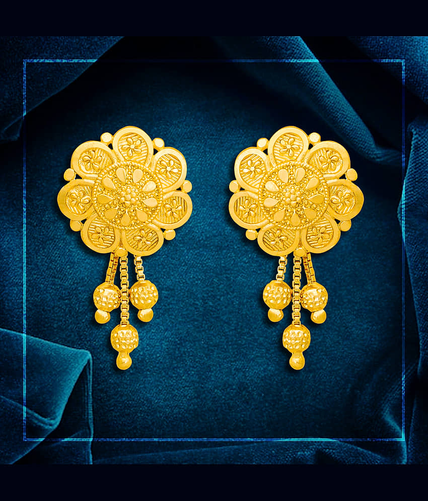 LUV FASHION Golden Danglers Earrings ( Pack of 1 ) - Earrings | Buy online on ZillyBuy