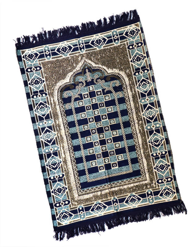     			ADIRNY Blue Single Regular Cotton Prayer Mat ( 110 X 70 cm )