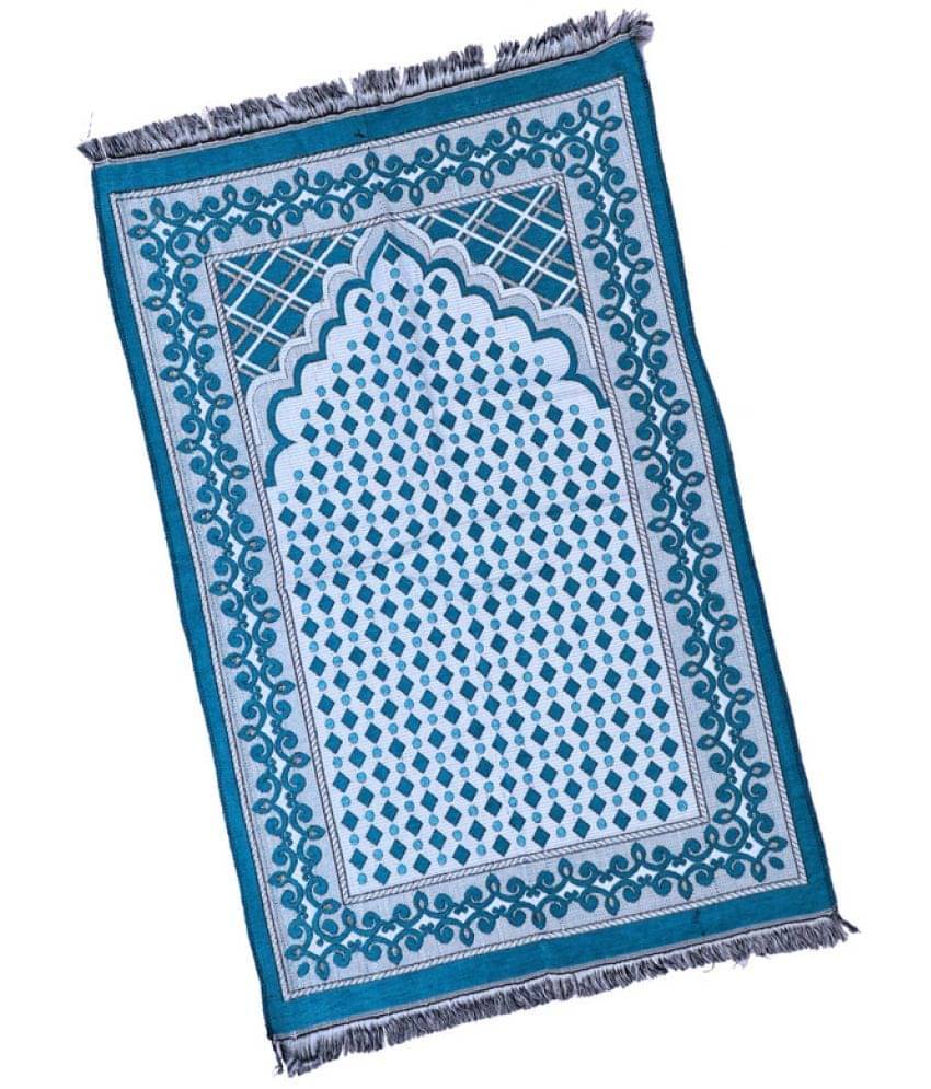ADIRNY Blue Single Regular Cotton Prayer Mat ( 110 X 70 cm ) ADIRNY Blue Single Regular Cotton Prayer Mat ( 110 X 70 cm )