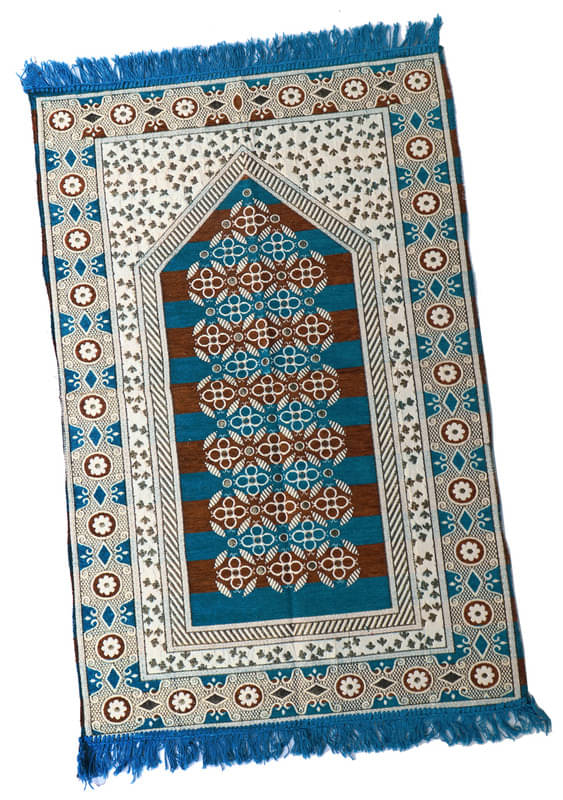 ADIRNY Blue Single Regular Cotton Prayer Mat ( 110 X 70 cm ) ADIRNY Blue Single Regular Cotton Prayer Mat ( 110 X 70 cm )