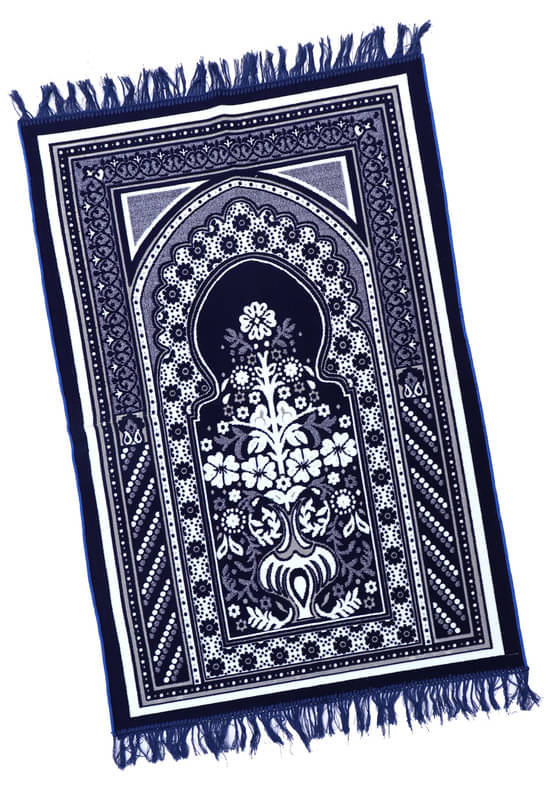 ADIRNY Blue Single Regular Velvet Prayer Mat ( 110 X 70 cm ) ADIRNY Blue Single Regular Velvet Prayer Mat ( 110 X 70 cm )