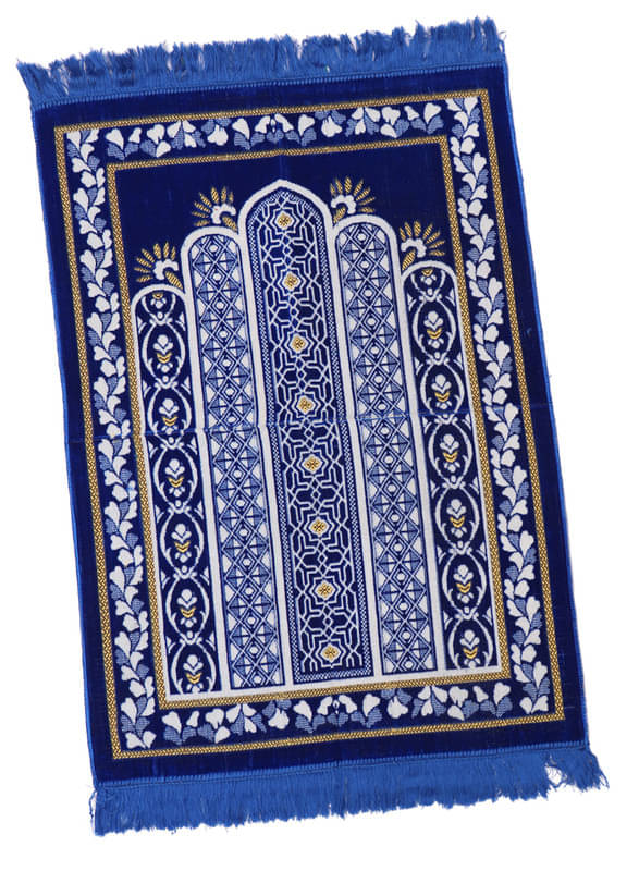     			ADIRNY Blue Single Regular Velvet Prayer Mat ( 110 X 70 cm )