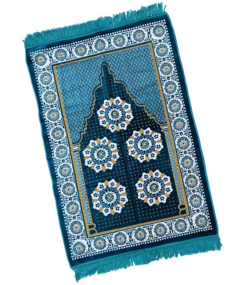     			ADIRNY Blue Single Regular Velvet Prayer Mat ( 110 X 70 cm )
