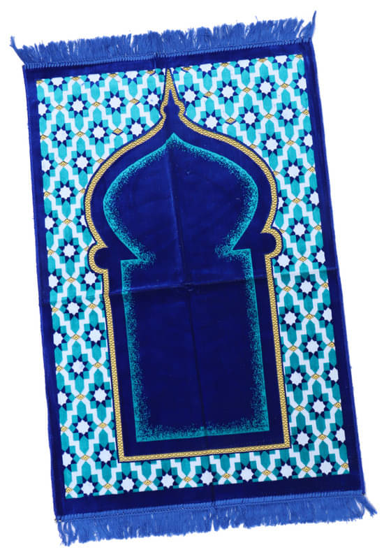     			ADIRNY Blue Single Regular Velvet Prayer Mat ( 110 X 70 cm )