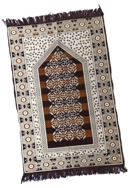     			ADIRNY Brown Single Regular Cotton Prayer Mat ( 110 X 70 cm )